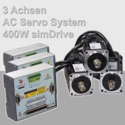 simDrive 3 Achsen AC Servo System 400W Set