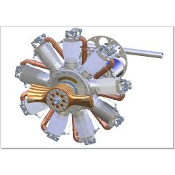 9-Zylinder-Umlaufmotor Oberursel URII