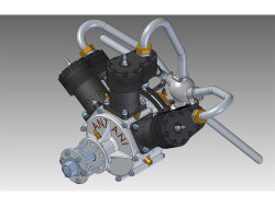 ANZANI W3 Motor 120 ccm 3-Zylinder Halbsternmotor M1:3