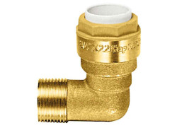 Bogen 90° Außengewinde Messing 22 mm / ¾ AG