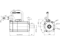 EM1-C-M-75-2-B-E-0-D mit Motorbremse-23-Bit absolut (Singleturn)-mit Passfedernut